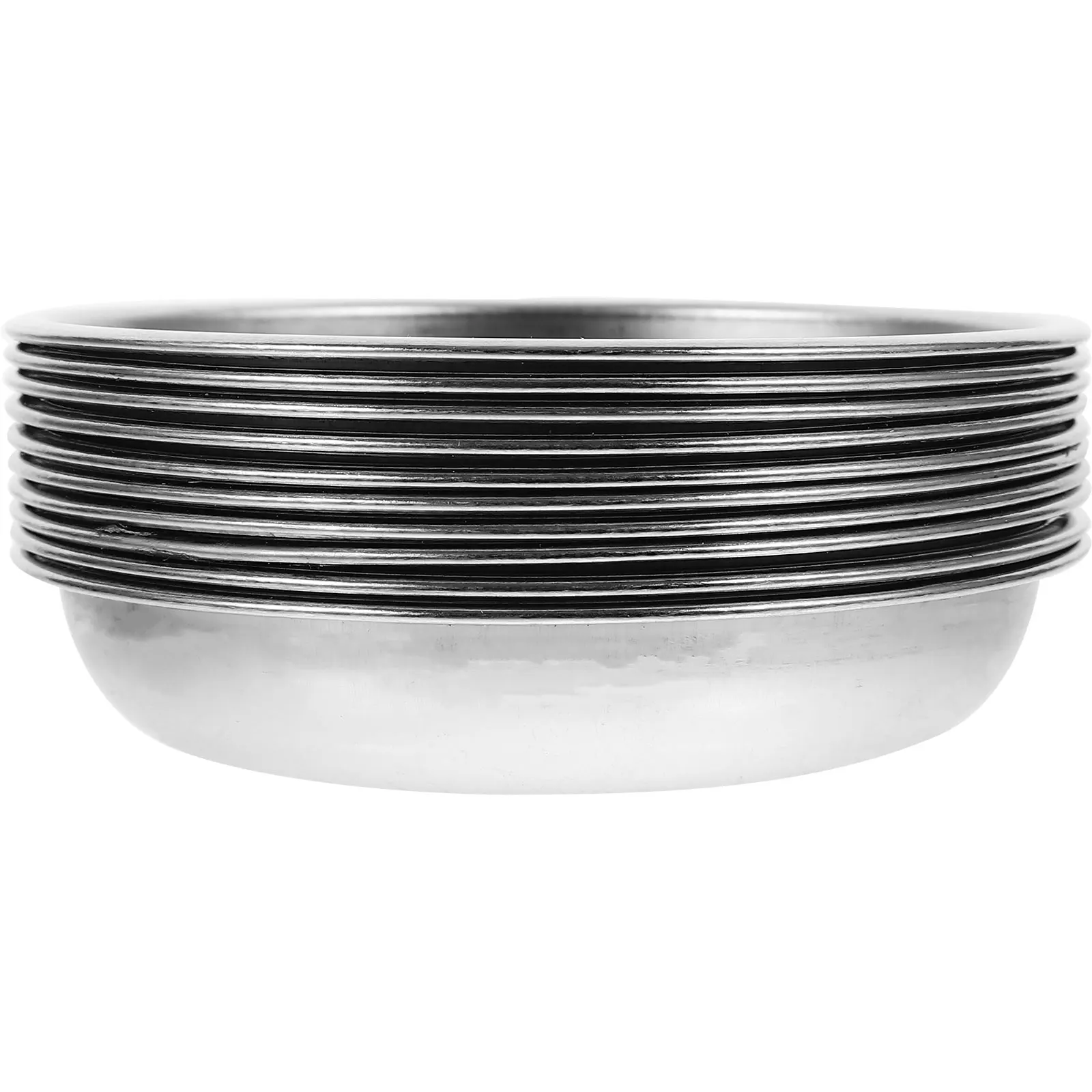 

10pcs 9cm Stainless Steel Plates Round Sauce Dishes Kitchen Tableware Salt Sugar Mustard Bowls Home Restaurant Dessert Serving