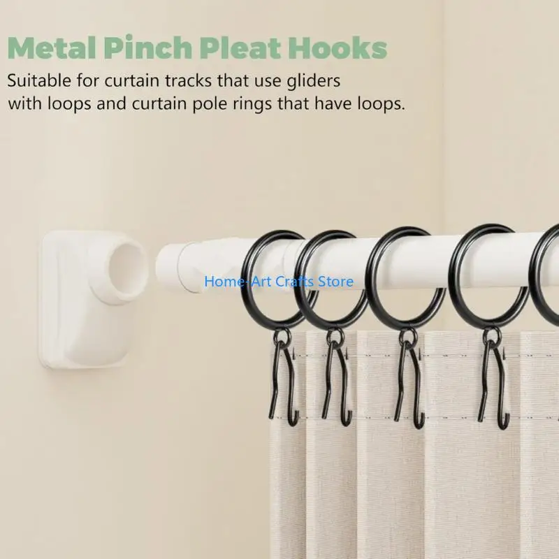 Y3NA Pack of 20 Multipurpose Stainless Steel Curtain Hooks for Shower Rings Metal Grommet Clip Drapery Holders 2025 New Dropping