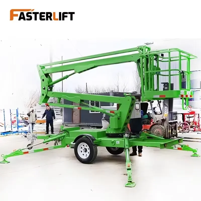 2026 CE 45ft 60ft 80ft Spider Man Lifting Equipment Articulated Electric Towable Boom Lift Elevator with Remote Control