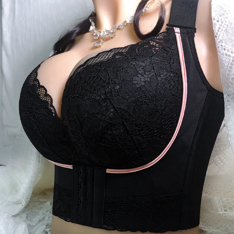 

Front buttoned underwear, female beauty, back gathered, pair breasts, anti-sagging, no underwire, sexy lace, thin bra