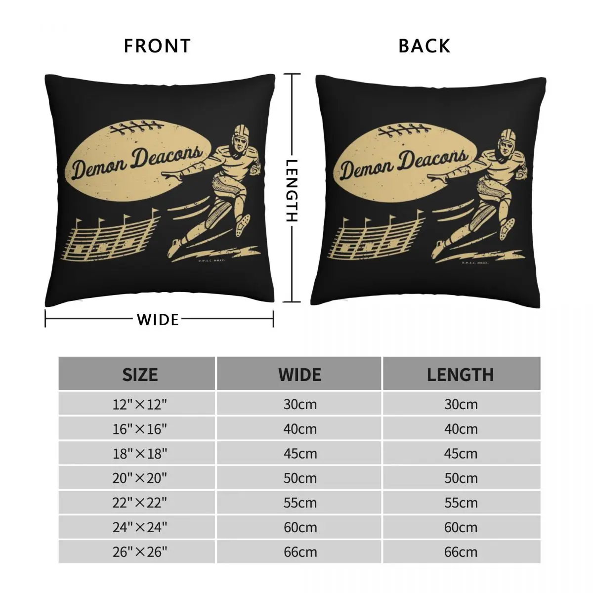 Vintage Demon Deacons Square Pillowcase Polyester Linen Velvet Creative Zip Decor Throw Pillow Case Bed Cushion Cover