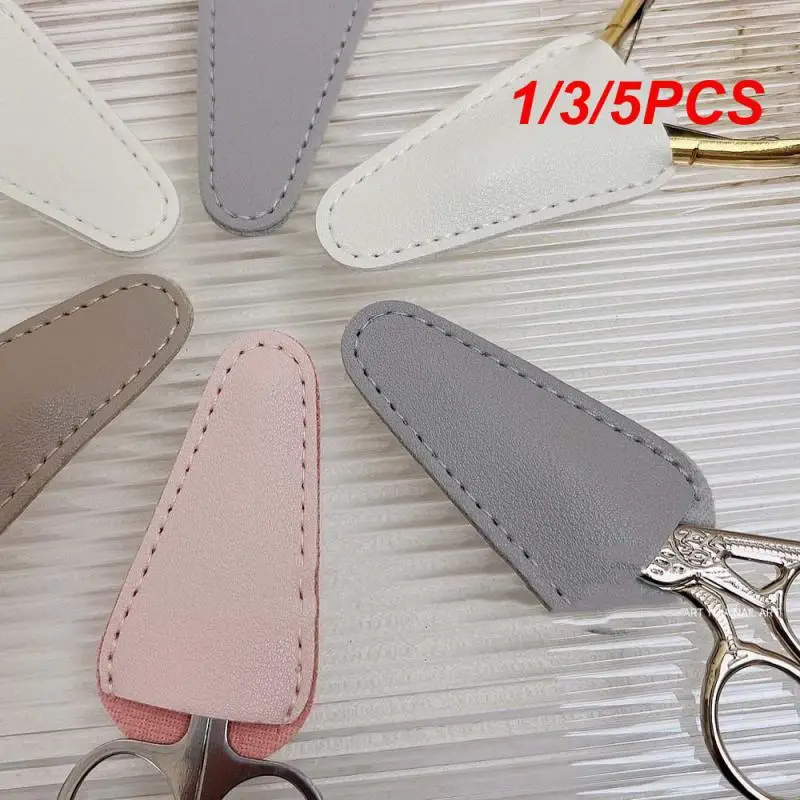 

1/3/5PCS Manicure Scissors Protection Tool Waterproof Manicure Organizer Shears Protective Cover Storage Box Portable Pu Leather
