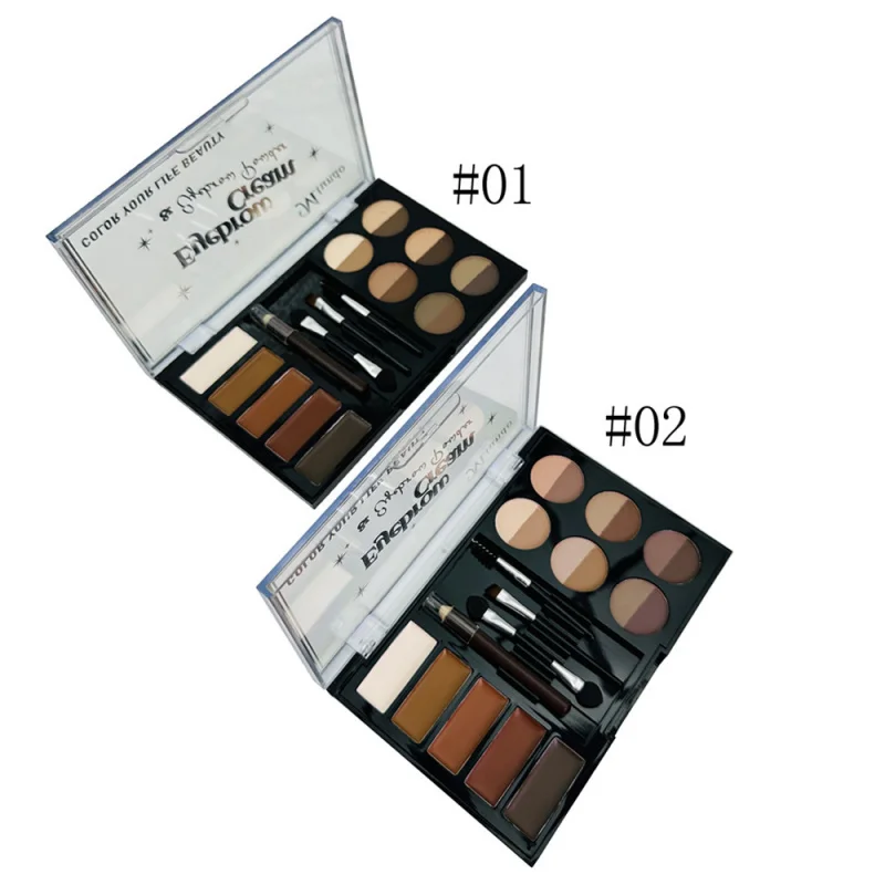 Lundoeyebrow Dye Augenbrauenstift, Augenbrauenpuder-Set mit Pinsel, Make-up-Künstler, nicht verschmierendes Make-up