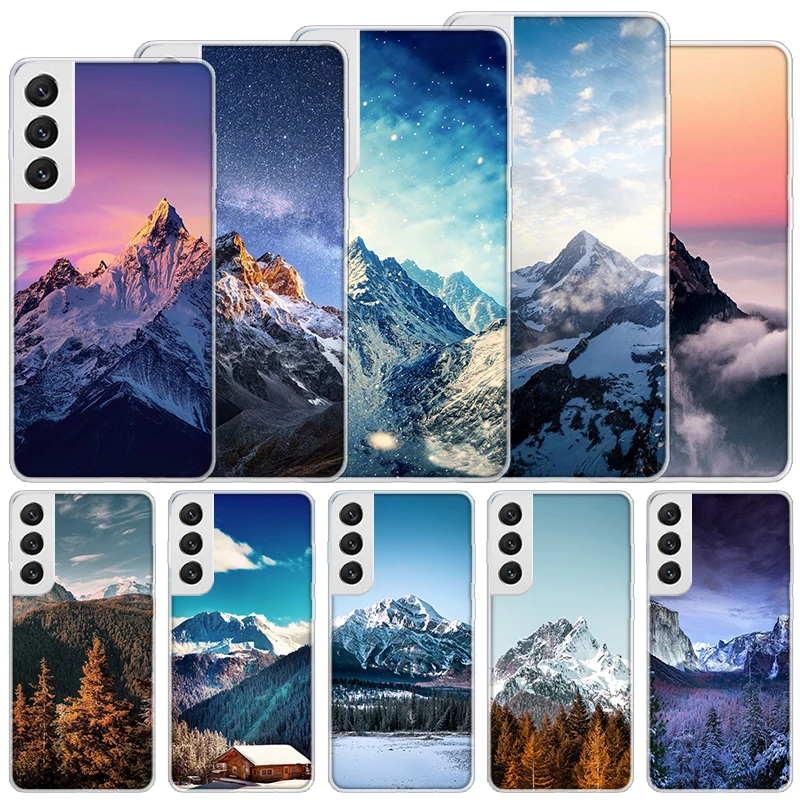 Mountain Peak Forest Soft Case For Samsung Galaxy S25 S24 S23 S22 Ultra Phone Cover S20 FE S21 Plus S25Ultra S24U Funda Coque S2