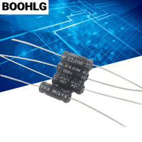 20PCS 100v 1.5uf 2.2uf 3.3uf 4.7uf 6.8uf 10uf Horizontal axial non-polar aluminum electrolytic capacitor 4.7uf 100v 6X16