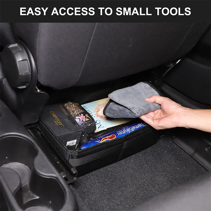 

For Fiat 500 2023 Oxford Cloth Black Car Rear Seat Underseat Storage Box Interiors Car Accessories