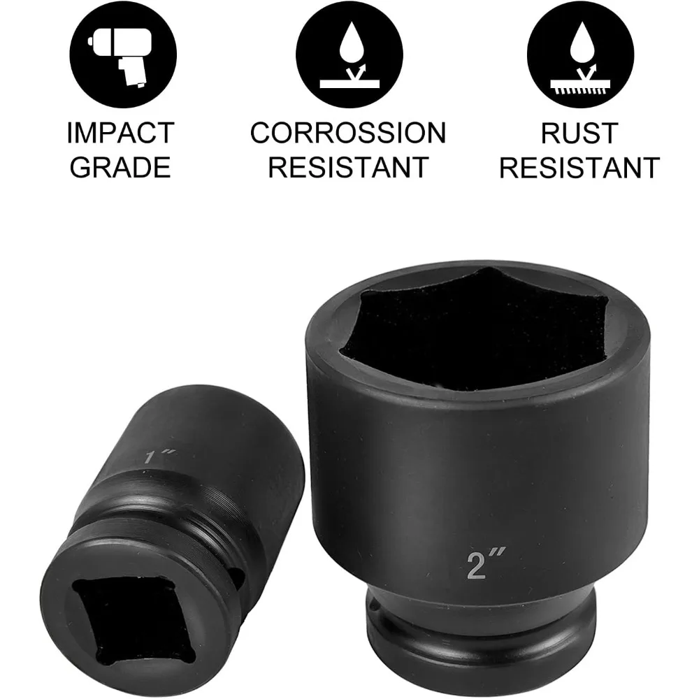 VEVOR Impact Socket Set 3/4 Inches 29 Piece Impact Sockets, 6-Point Sockets, Rugged Construction, CR-M0, 3/4 Inches Drive