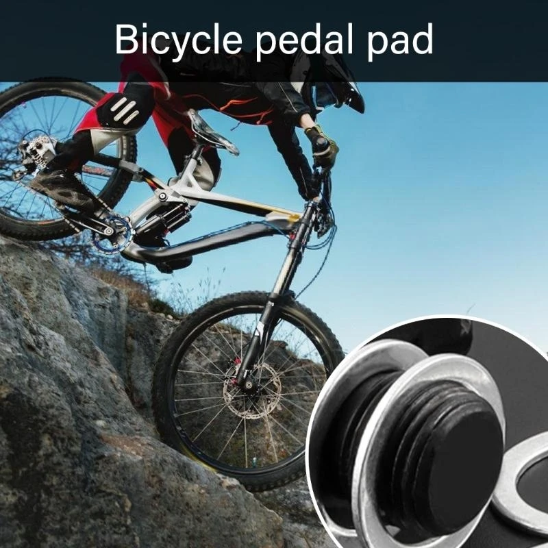 10Pcs/set Steel Bicycles Pedal Gasket Bikes Pedal Washers Replacements for Moutain Bikes, Bikes Pedal Extension Spacers