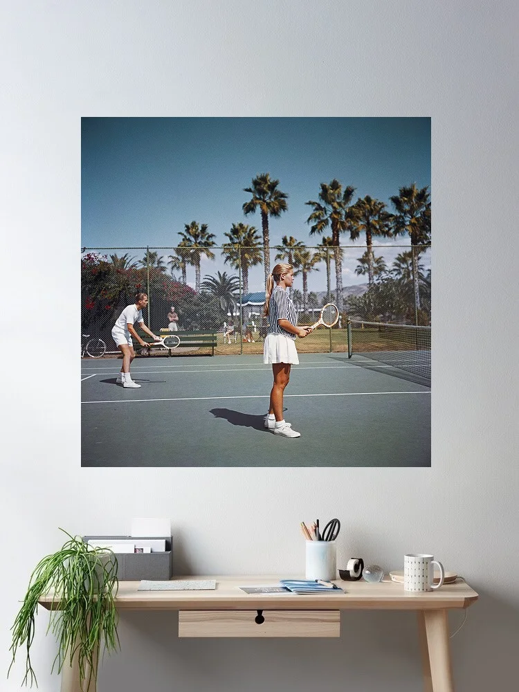 Slim Aarons 'Tennis In San Diego', Print Art Canvas Poster, Living Room, Home Wall Decor Picture
