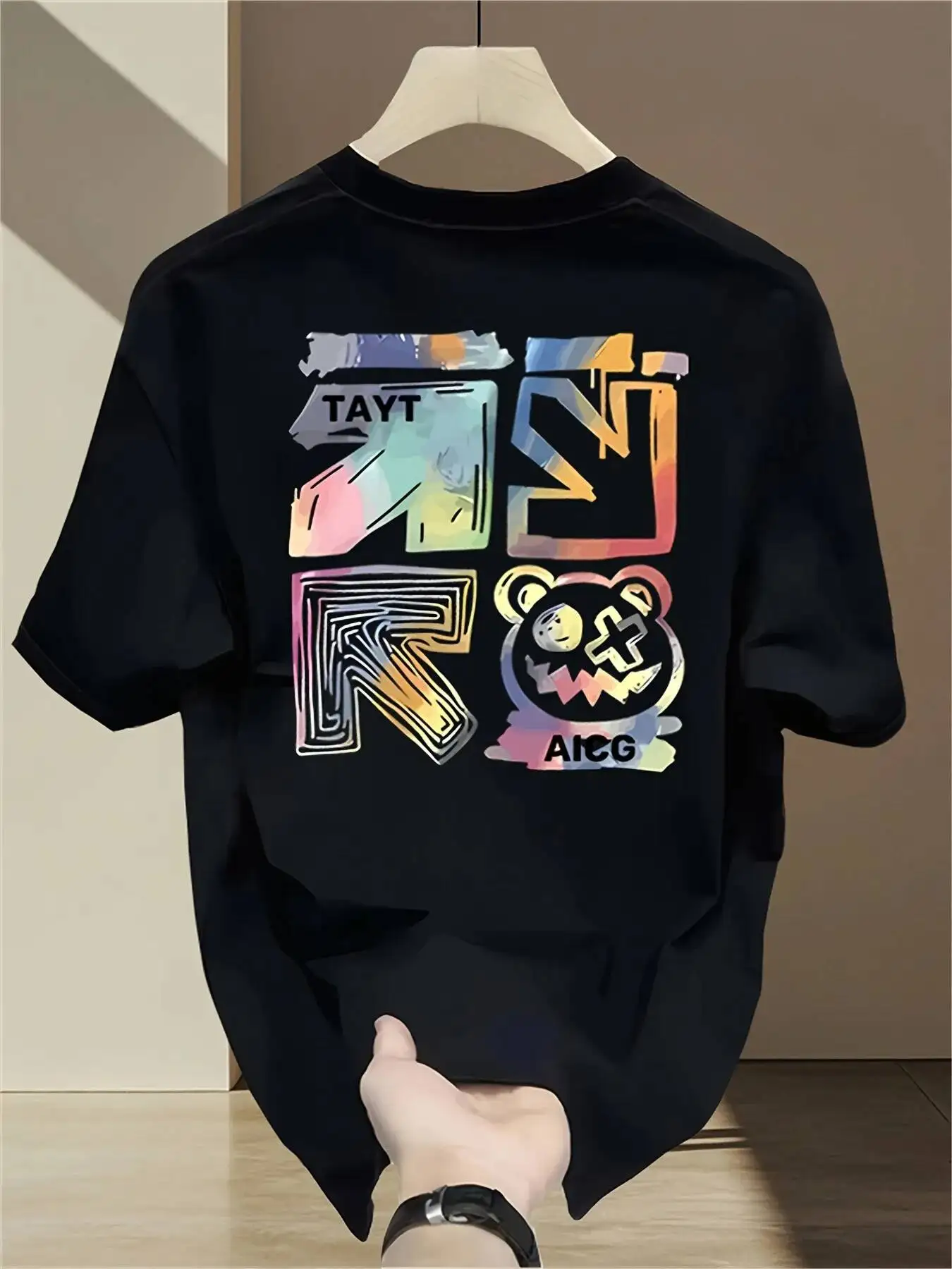 Mens Suitable For Summer Fashion Brand Printed Short-Sleeved Outdoor Multi-Functional Breathable Shirt 100% Cotton Trendy Y2K