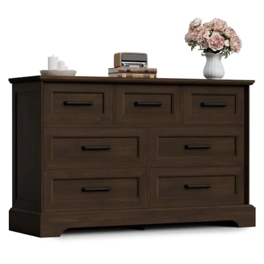 Furmax Farmhouse Dresser for Bedroom, 7 Drawers Dresser