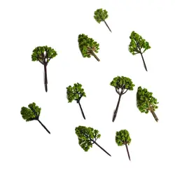 20pcs 3-4cm Miniature Trees Model Plastic Toys Railway Train Layout Architecture Building Materials Garden Decor for Diorama