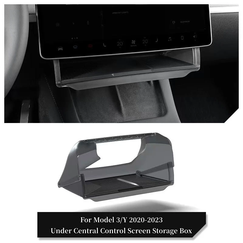 Middenconsole scherm onder opbergbox voor Tesla Model 3/Y Juniper/Launch 2026, verborgen opbergbak voor middenconsole