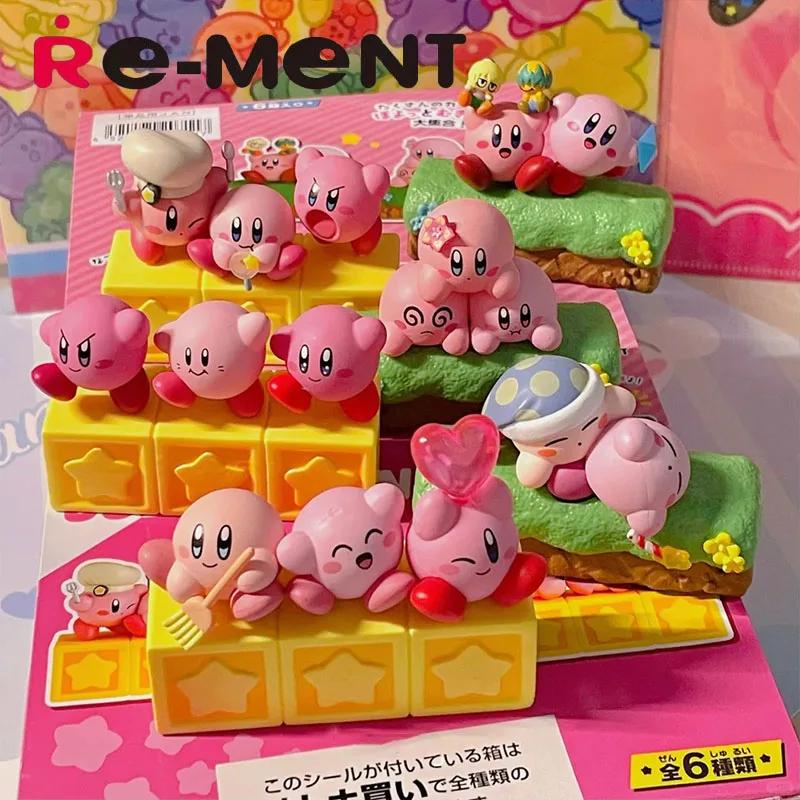 

Re-Ment Kirby 30Th Anniversary Poyotto Collection Mini Figure Blind Box Diorama Connectable Base Design Display Model Gift