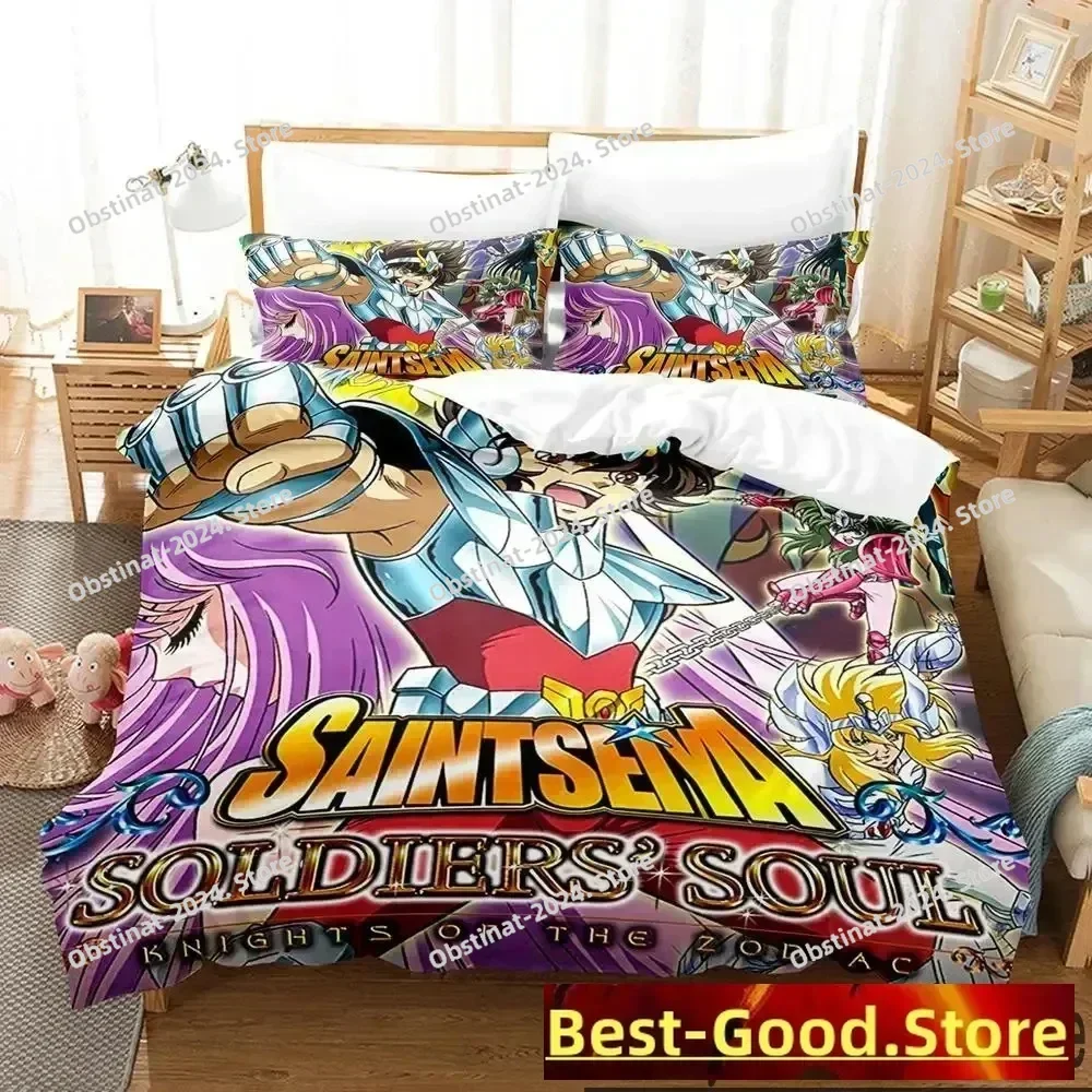 3D Anime Saint Seiya Bedding Set Printed Bed Set With Pillowcase Bed Duvet Cover Single Double Queen Super King Size boys Adult