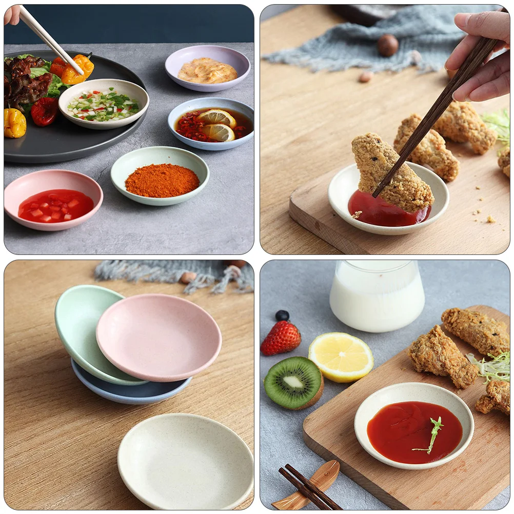 12pcs Sauce Dipping Tray Seasoning Dish Appetizer Plate Serving Cutlery Set Small Bowl Spit Bone Dish Tableware Dessert Cake﻿