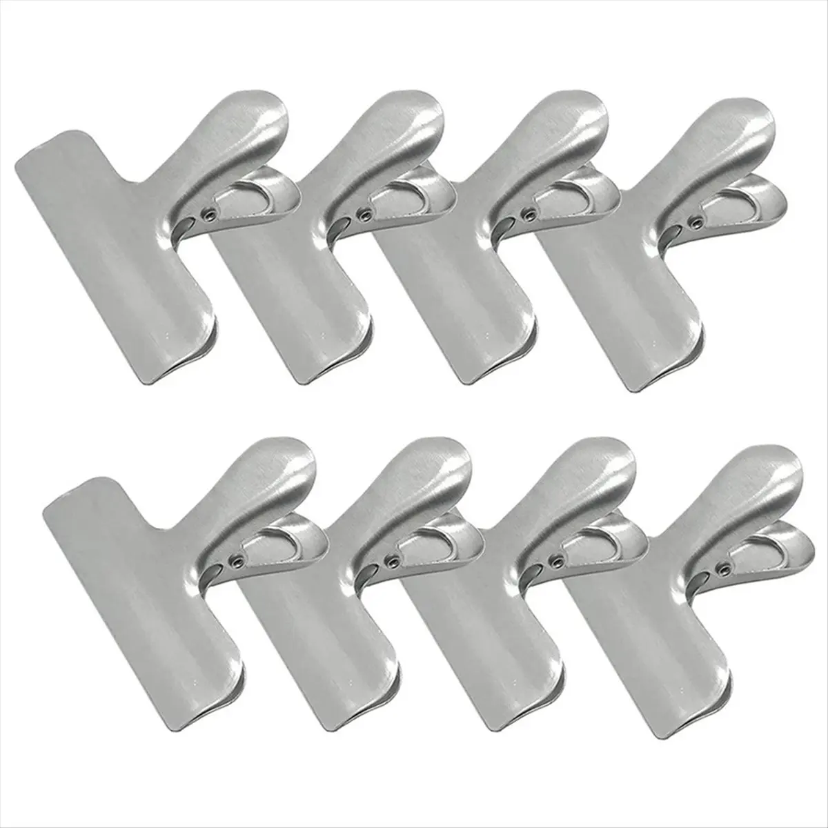 8pcs Stainless Steel Sealing Clip Food Snack Sealing Pocket Clip Vacuum Fresh-Keeping Clip Kitchen Storage Gadgets Tools