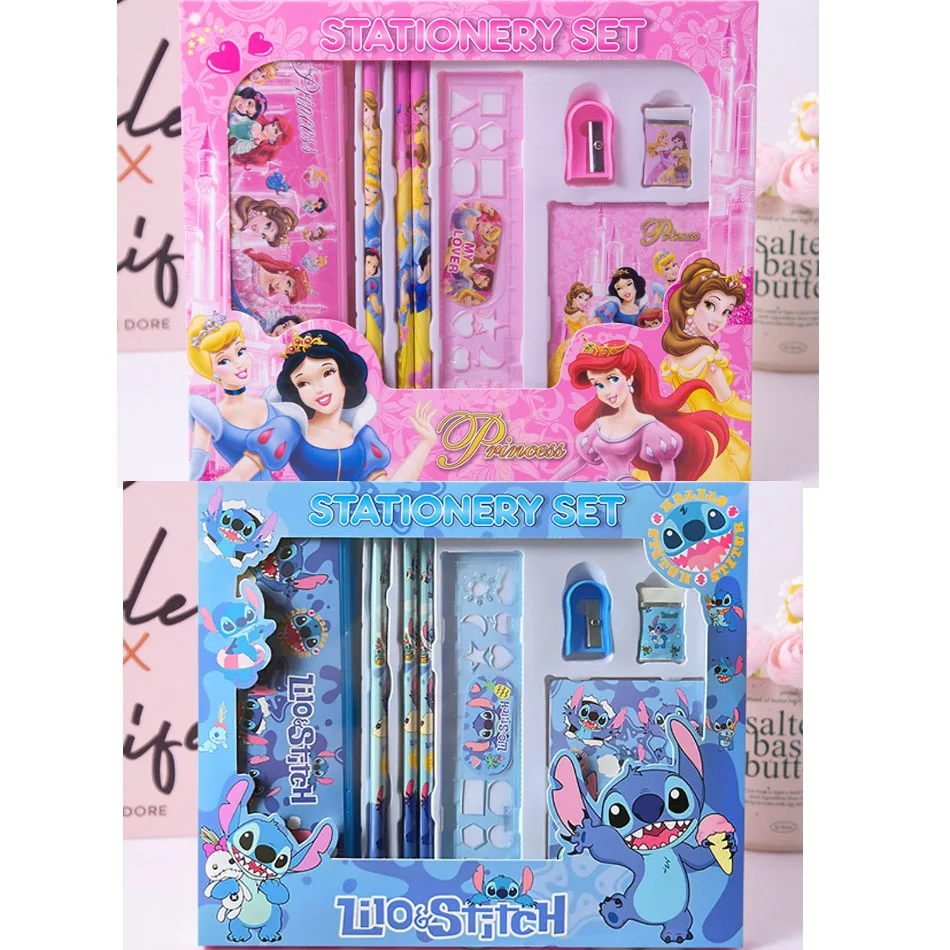 

Набор канцелярских принадлежностей Disney Lilo & Stitch Frozen Princess, 14 предметов, для детей, портативный, для учебы, идеальный подарок на Рождество, 2026 год