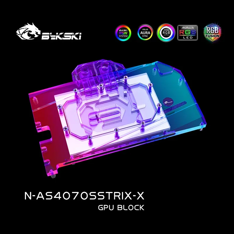 Bykski N-AS4070SSTRIX-X GPU Block Use for ASUS ROG STRIX RTX4070 SUPER / 4070 O12G GAMING Video Card  Water Cooling / Radiator