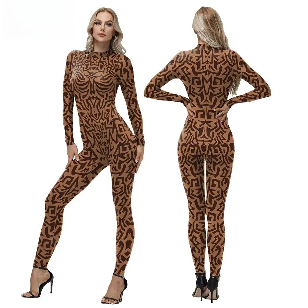 Halloween Untamed Kostüm für Frauen Party Overall Show Performance Catsuit Festival Zentai Bodysuit Urlaub Cosplay Outfit