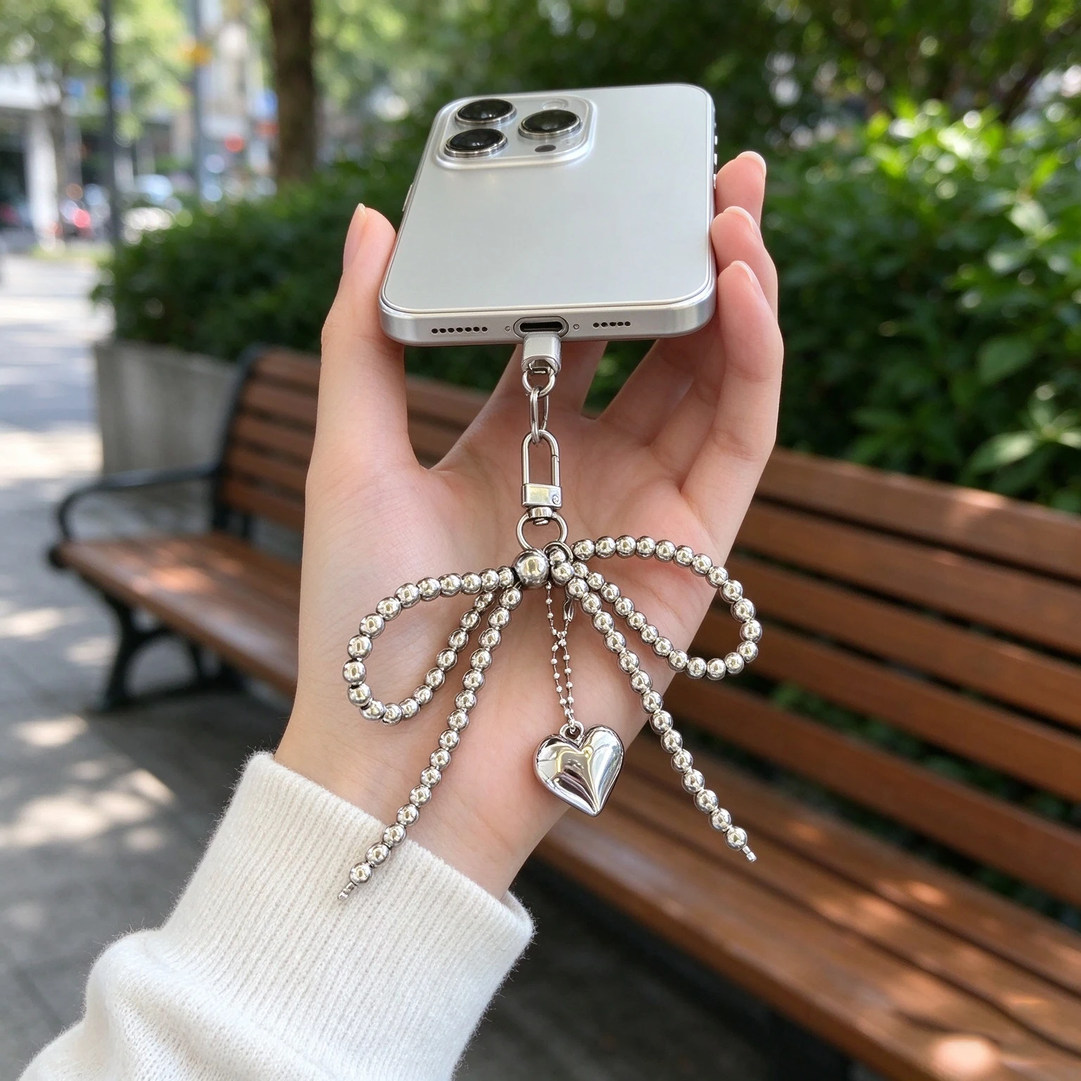 Y2K Delicate Pearl Bowknot Keychain Korean Sweet Handmade Heart Pendant Keyring Aesthetic Key Holder For Bag Pendant Accessories