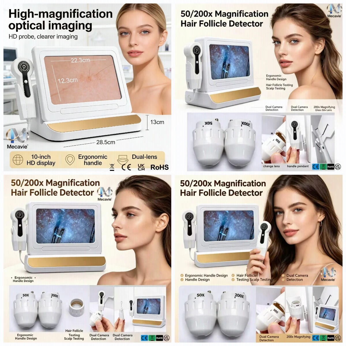 Hair Care In Salon - Mecavie Haarfollikel-Kopfhautdetektor, 50X 200X HD-Scanner, tragbarer