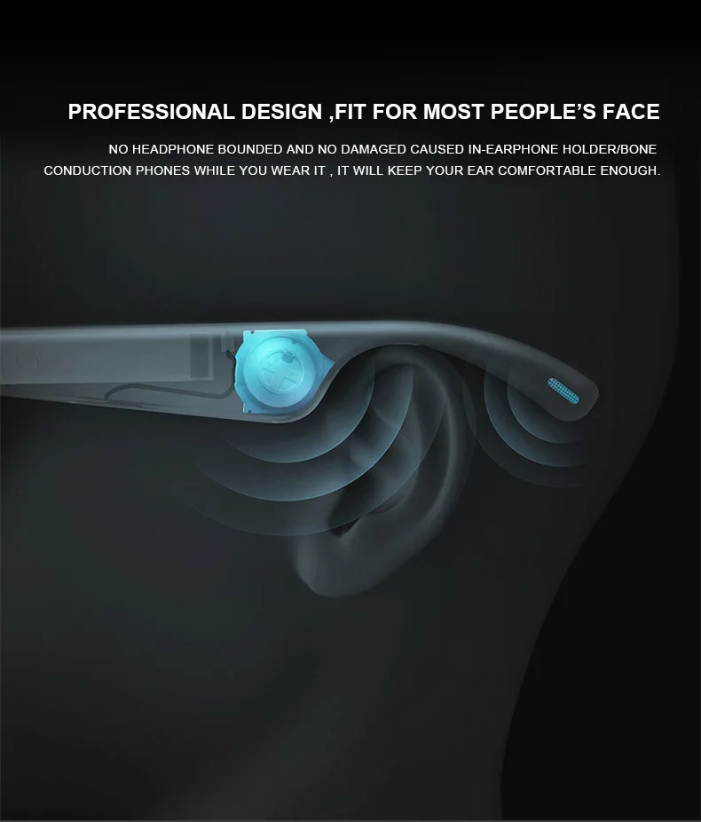 Smart Glasses Bluetooth 5.0 Stereo Open Audio polarizzatore adatto per esterni, guida e sport