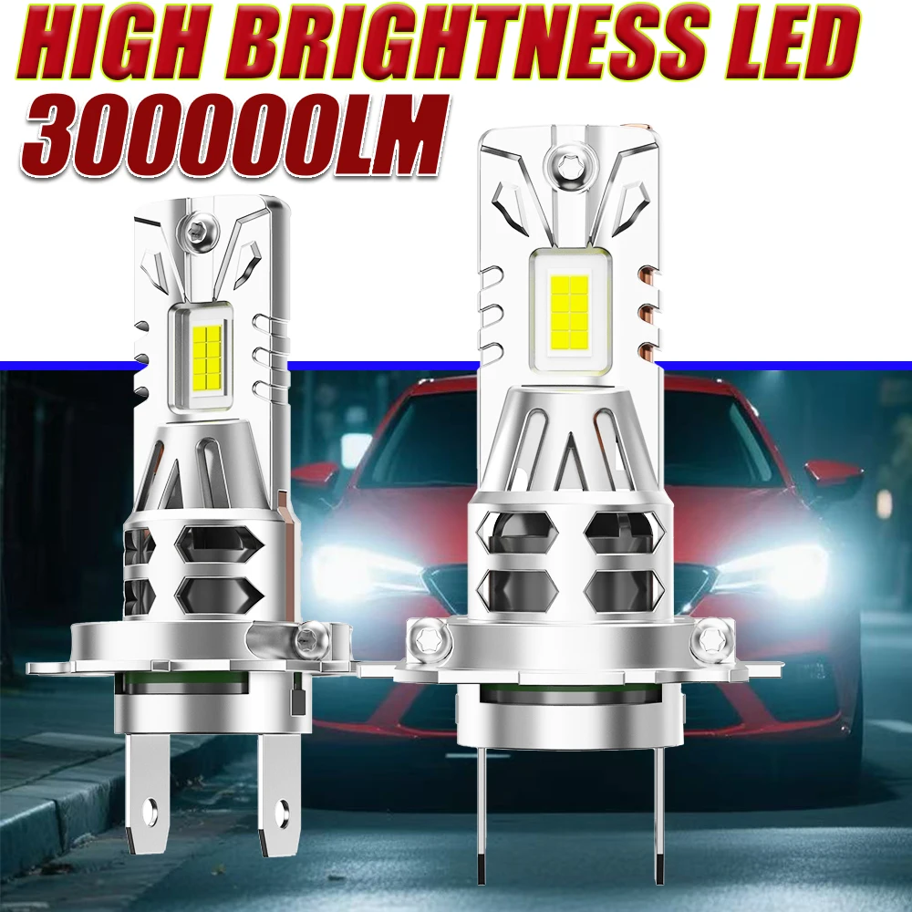 

H7 H4 Led Canbus Фара 300000LM Светодиодные фонари высокой мощности для автомобиля 6000K Белая противотуманная фара Прожектор Комплекты автоматического освещения с вентилятором