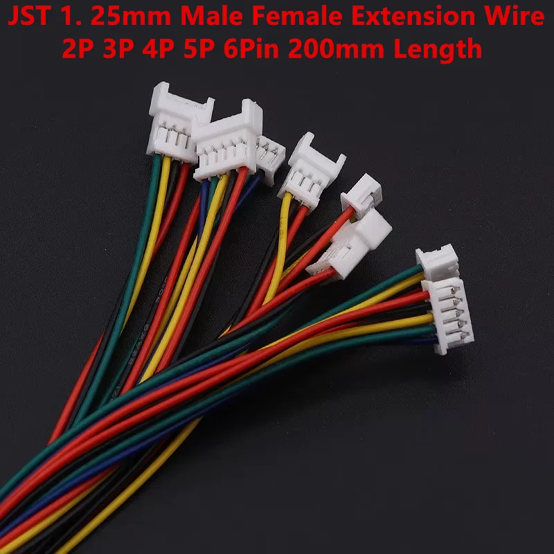5PCS JST 1. 25mm Male Female Extension Wire 2p 3p 4p 5p 6p Double Head Air Connection Cable Pair Plug Electronic Terminal Line