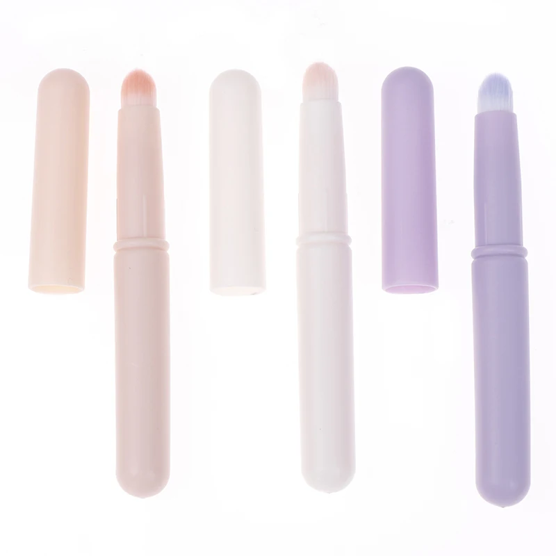 Mini pincel de labios profesional con tapa, portátil, cabeza redonda, lápiz labial, tinte mareado, difuminado, corrector de labios, detalle, pincel de maquillaje