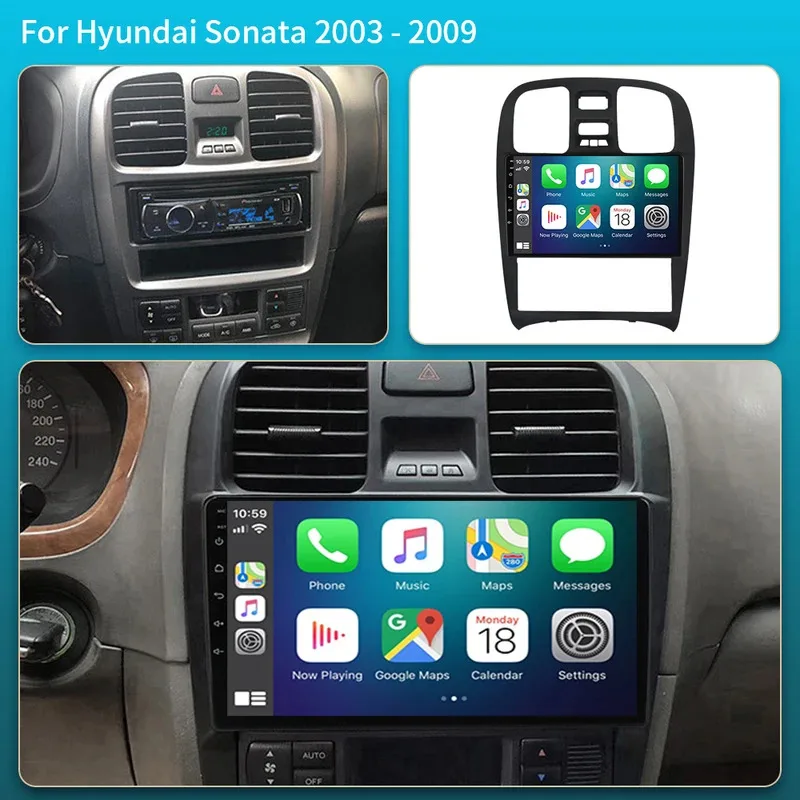 Android 15 5G+WIFI For Hyundai Sonata 2003-2009 Car Radio Multimedia Video Player 2 din dvd Carplay GPS Autoraido BT DSP