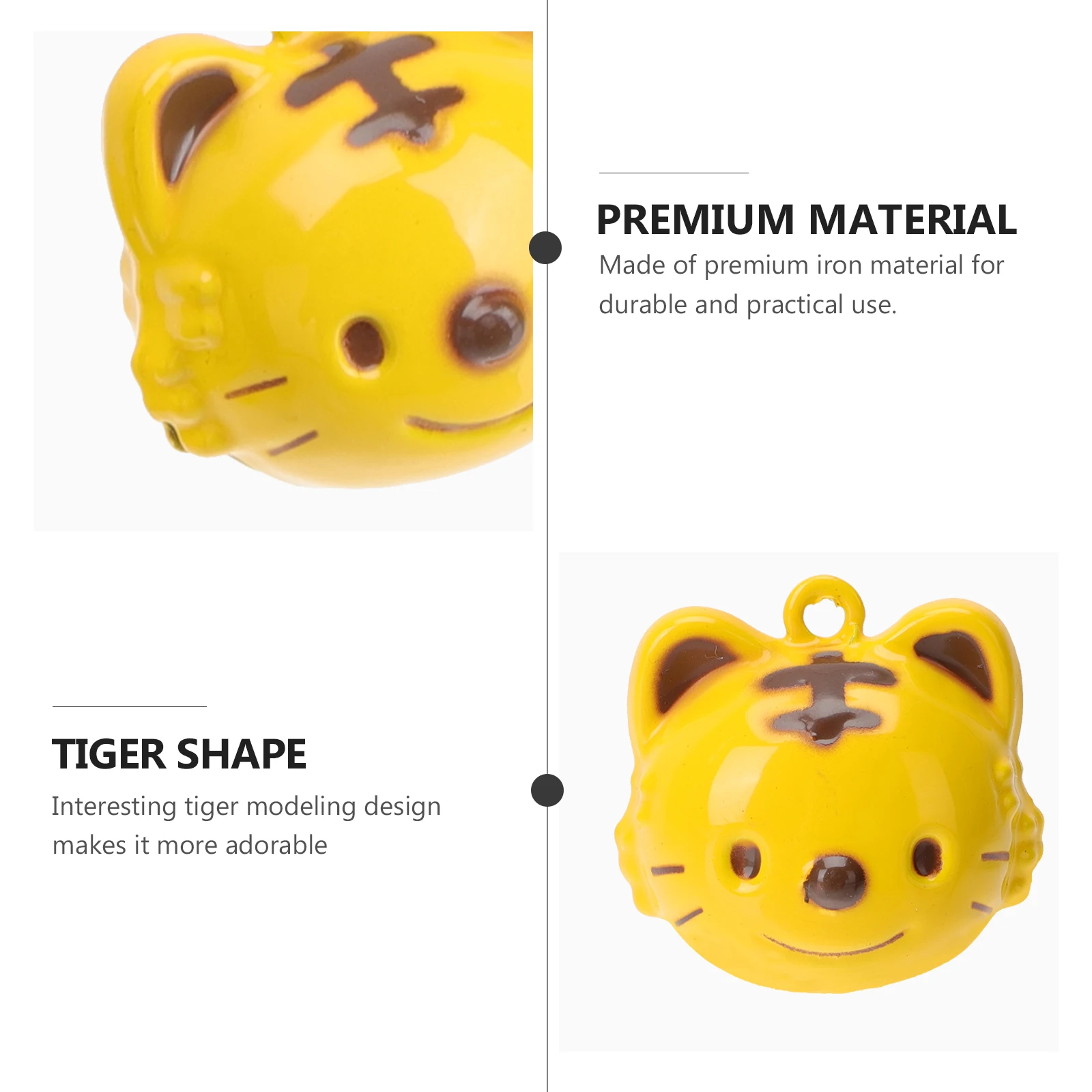 5pcs 철 만화 DIY 호랑이 모양 벨 벨 펜던트 쥬얼리 용품 키 체인 액세서리 홈 키 체인 액세서리 장식