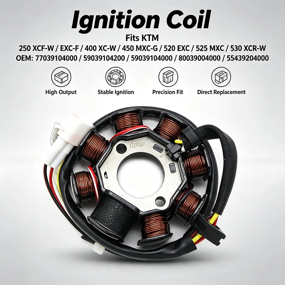 Ignition Coil For KTM 250 XCF-W 400 XC-W 450 EXC-G 520 EXC 525 MXC 530 XCR-W 77039104000 59039104200 59039104000 80039004000