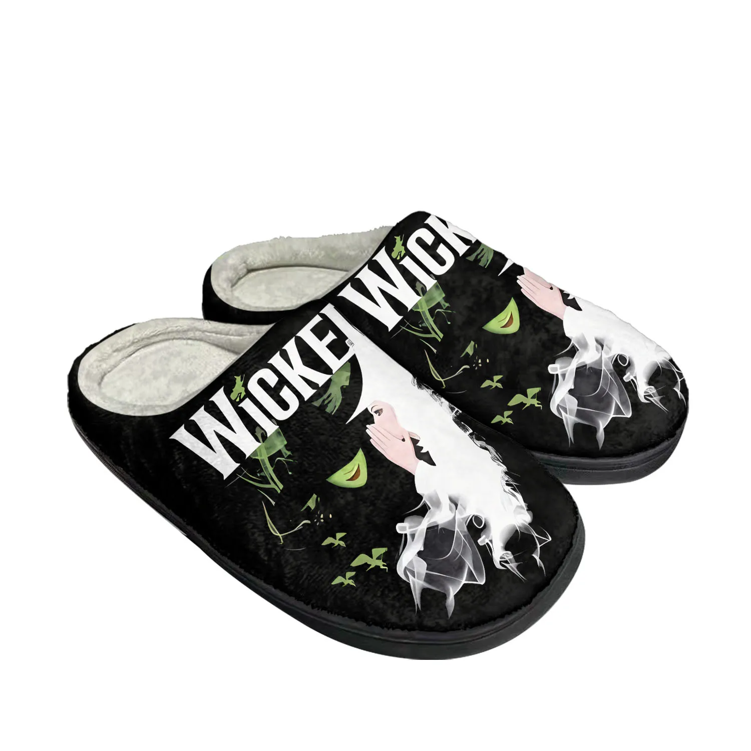 WICKED He Musical Elphaba Wicked Witch of the West Home Cotton Slippers Mens Womens Plush Bedroom Keep Warm Indoor Custom Shoe