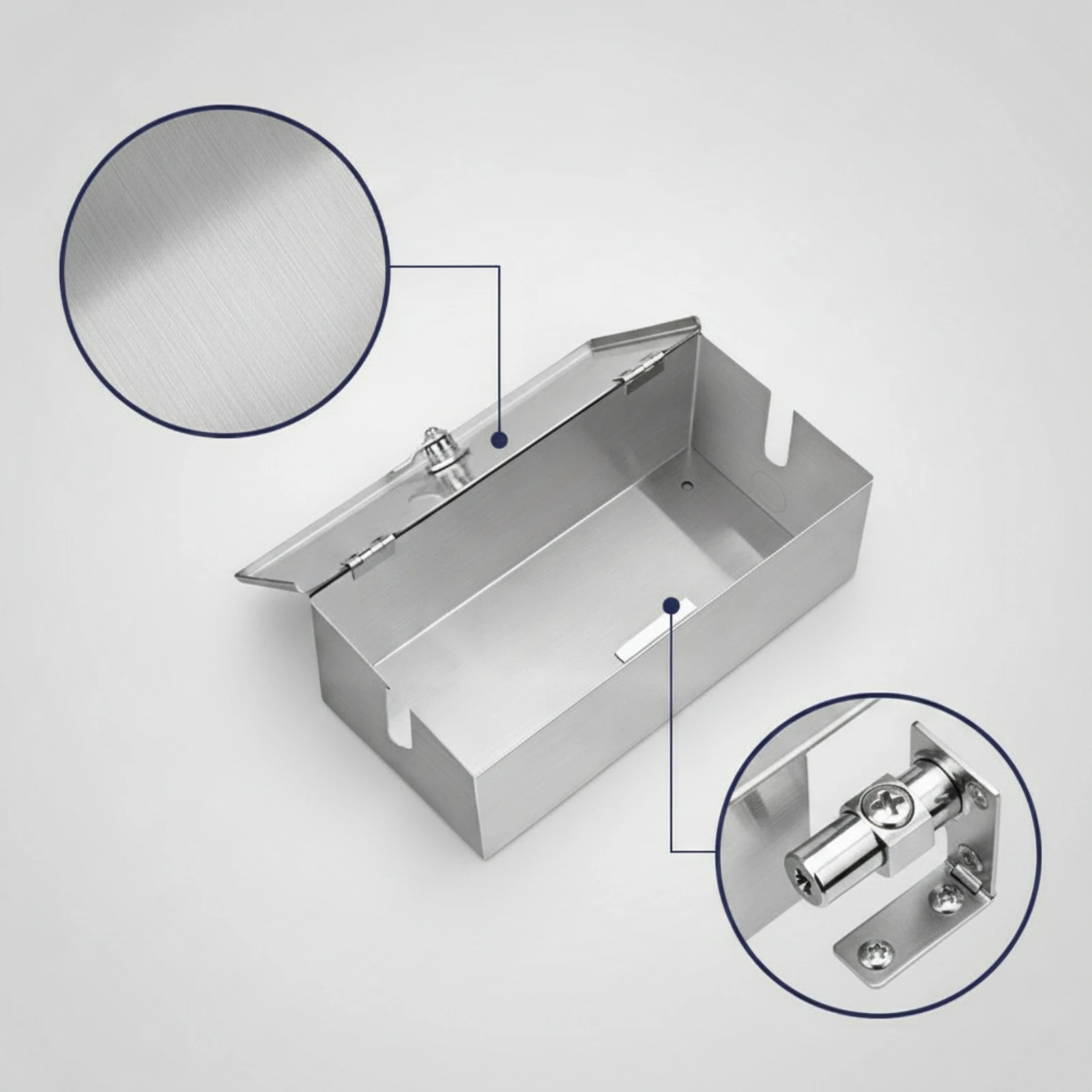 Power Strip Cover with Lock Stainless Steel Metal Enclosure with Lock Power Strip Box Lockable Extension Socket Box