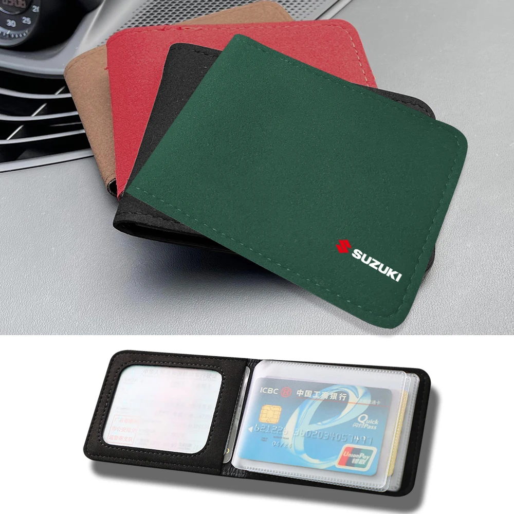 Car Driving Document Protector Case Credit Card Storage Clip for Suzuki SX4 Swift Jimny Grand Vitara ALTO IGNIS Samurai Baleno