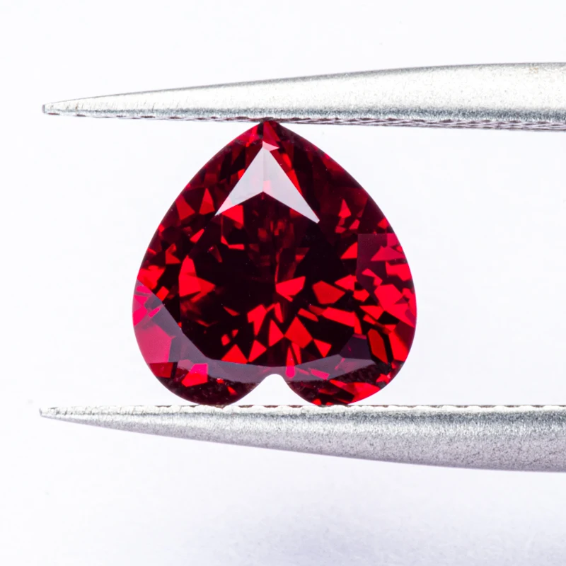 مختبر نمت روبي القلب قطع حمامة الدم الأحمر اللون DIY سحر صنع المجوهرات المواد الرئيسية تحديد شهادة AGL #5