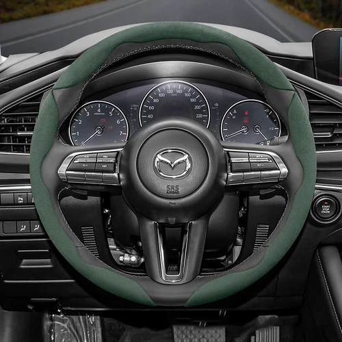Imagen 1 del producto Adecuado para Mazda hebilla antideslizante cubierta de volante de gamuza segmentada adecuada para 3 Cx5 6 2 Cx30 Cx3 6Gh 3Bk 6Gg 6П® 3Bm 3Bl Cx-5 Cx7 Cx50 6Gj Bt50 3Sport Cx60 Ez6 323 Mx5Nd Cx80