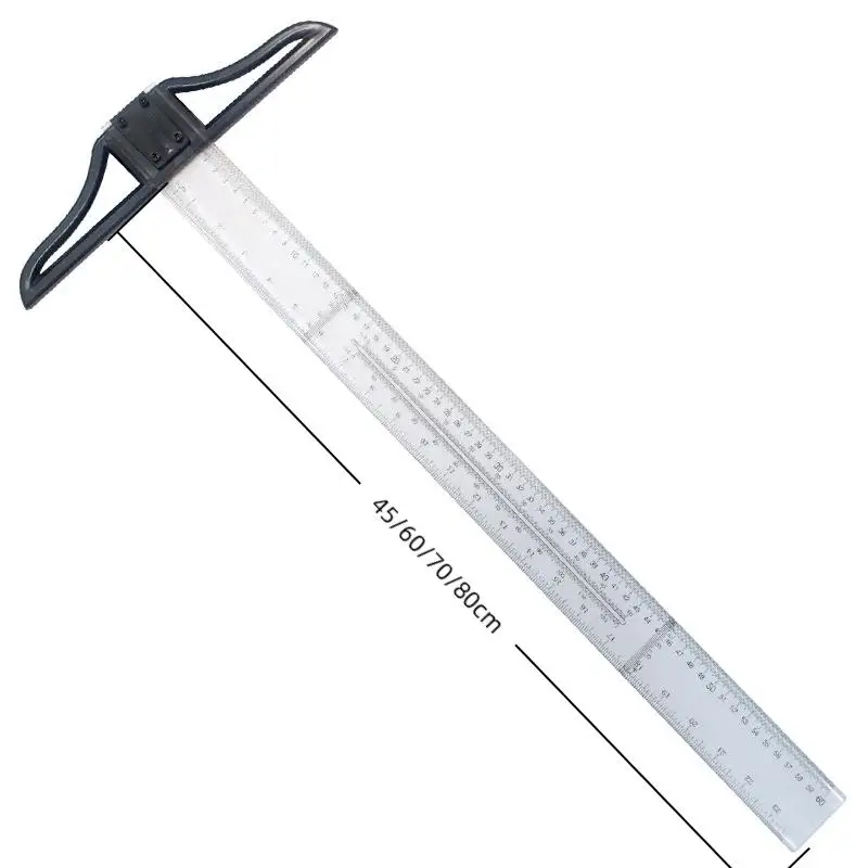 T Square Ruler 45/60/70/80cm Plastic Drafting Ruler Removable T Head Drawing Drafting Tool Design Art Supplies view 6