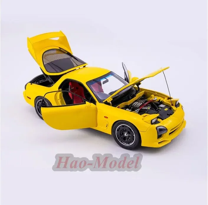 1:18 Dla MAZDA RX-7 SPEED PM FD3S Alloy Model samochodu Diecast Symulacja Zabawki Chłopcy Prezenty urodzinowe Hobby Wyświetlacz Ozdoby Żółty/Czerwony