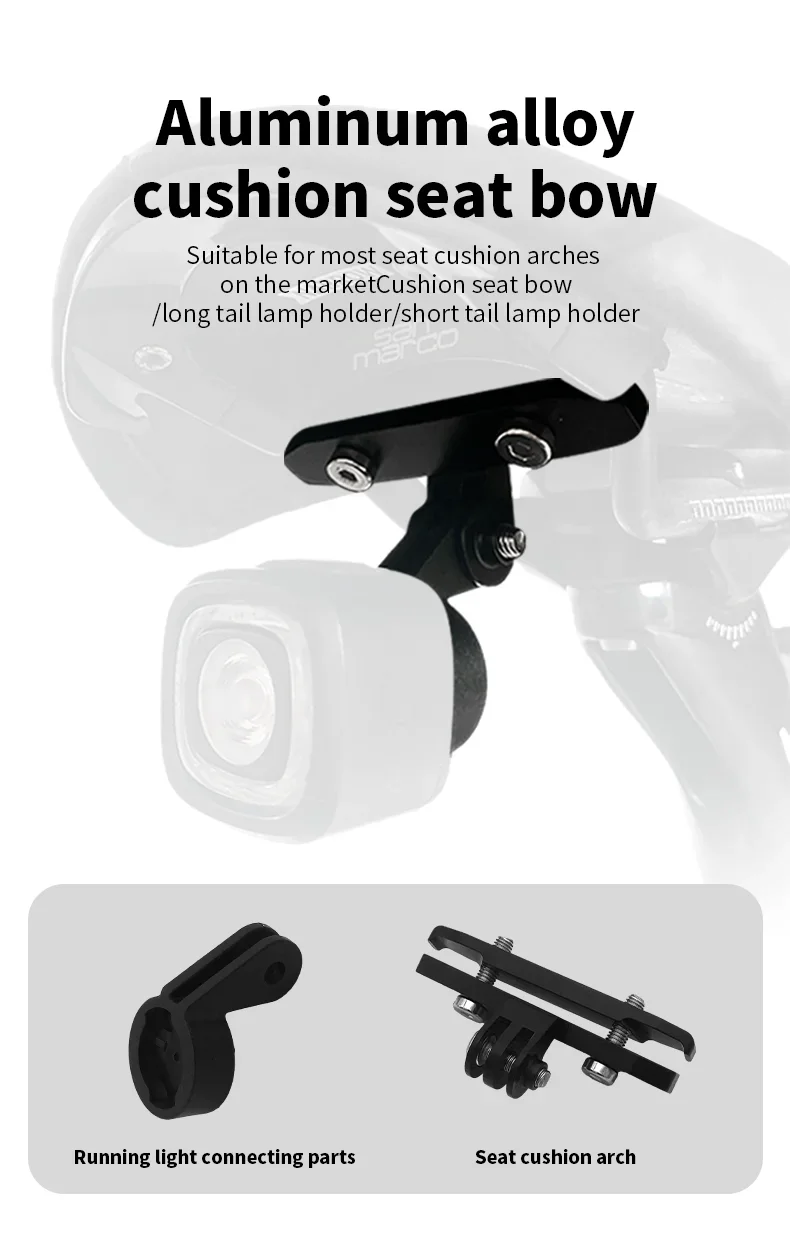 RRSKIT Halter Für GOPRO Für Magicshine RN120 Rücklicht Halter Doppel Loch Adapter Sitzkissen Bogen Montage Halterung Zubehör – Detail 2
