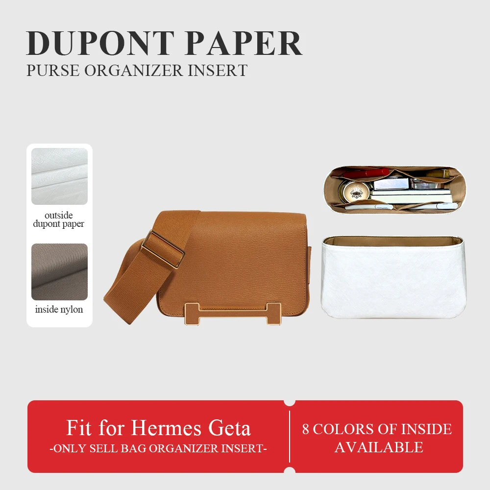 

Dupont Paper Purse Organizer Insert Fit for Hermes Geta Lightweight Makeup Inner Liner Storage Bag In Bag Inside Organizer Bag