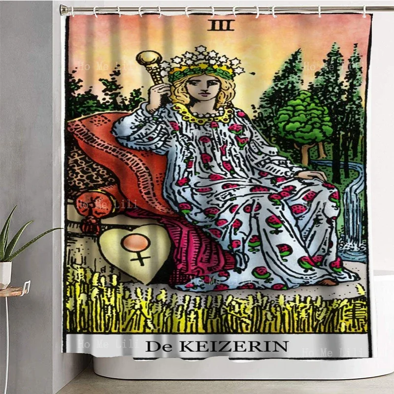 The Empress Major Arcana Death Black Card Rider Waite Tarot Fabric Poster Waterproof Shower Curtains By Ho Me Lili With Hooks