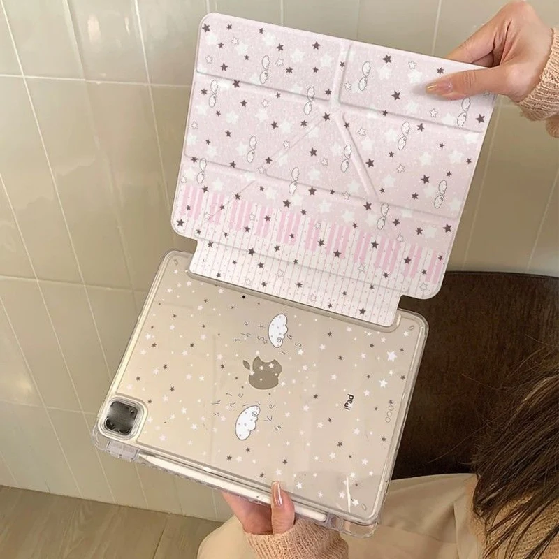 Korean Ins Bone Dog iPad Case For iPad Pro 11 13in 2025 iPad Pro 12.9in Air7 10th 11th M4/5 MINI 3+y Fold Anti-fall Cover y2k