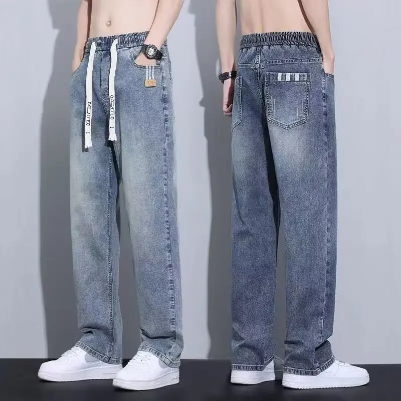 Men's Loose Fit Straight Leg Wide Leg Pants New Spring/Summer Casual American Trendy Brand Boys' Casual Jeans