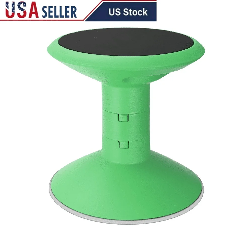 Adjustable Plastic Wiggle Stool 12-18 Inch Backless Kids Seat with Rubberized Base Classroom Comfort and Stability