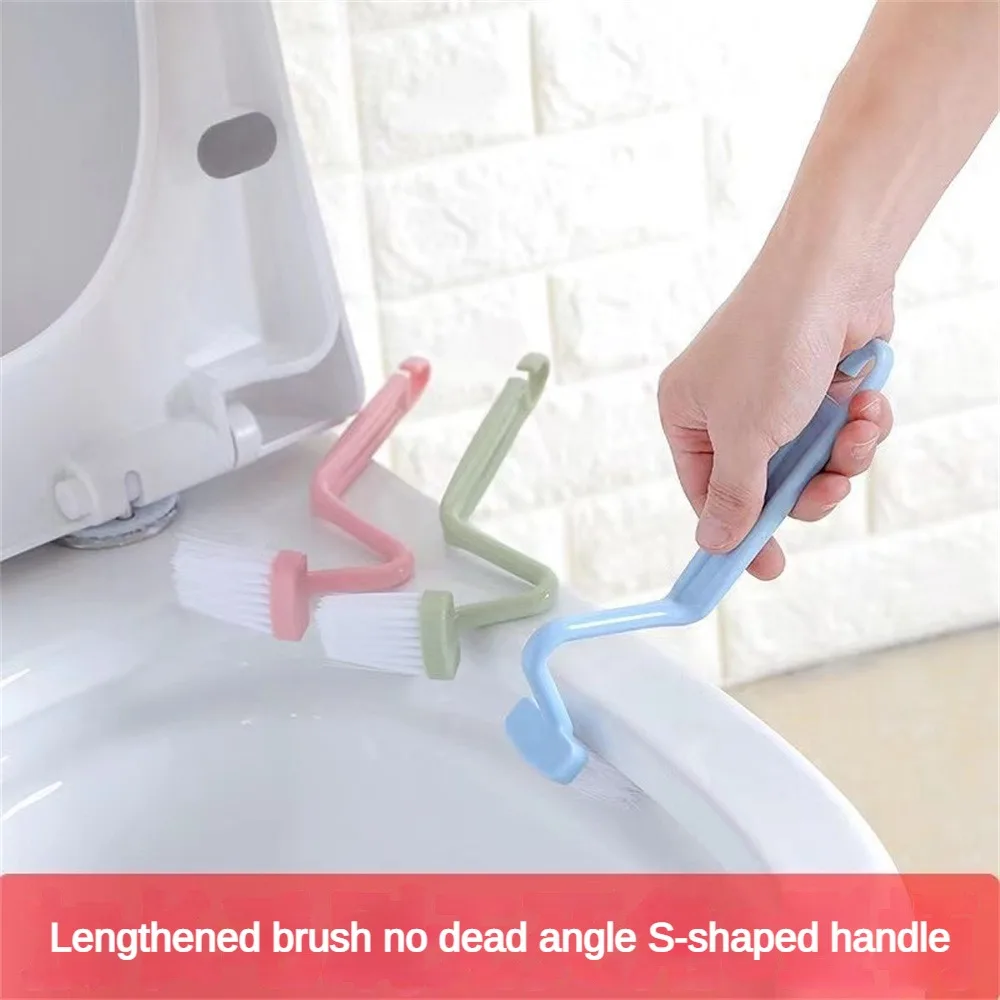 1~8PCS Curved Brush Cleaning Toilet S-shaped Small Children's Toilet Brush No Dead Angle Small Cleaning Brush Long Handle#1501