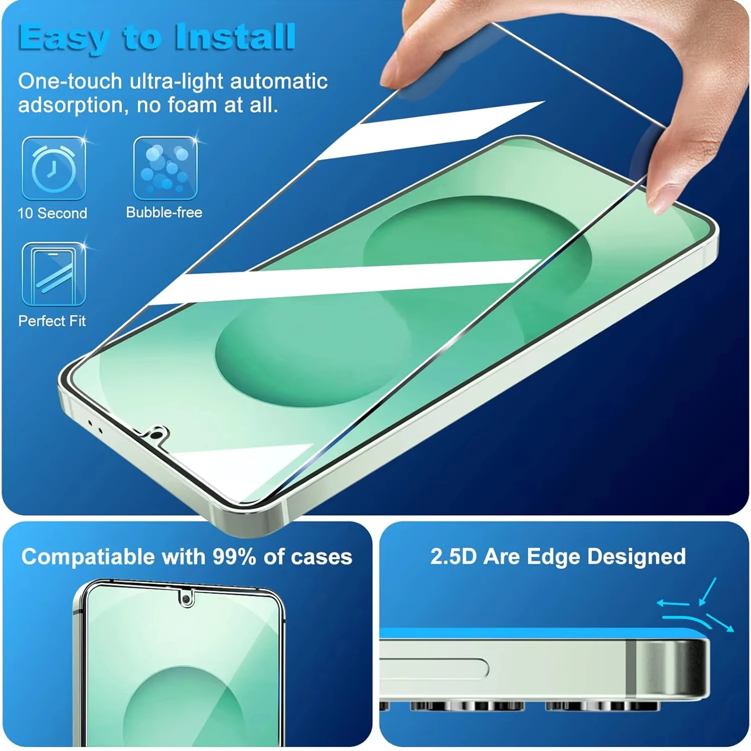 1-5Pcs Unlock Screen Protectors For Samsung Galaxy S26 S25 S24 S23 S22 Ultra 24 Plus S25 Edge HD Tempered Glass Film Protector