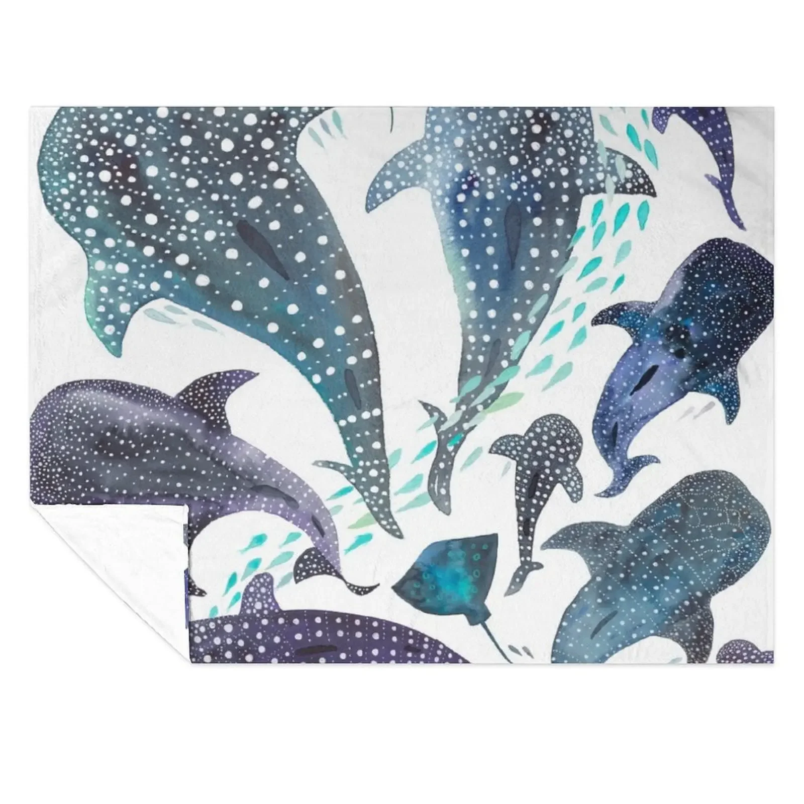 

Whale Shark, Ray & Sea Creature Play Print Throw Blanket Sofa Fashion Sofas Giant Sofa Nap Blankets