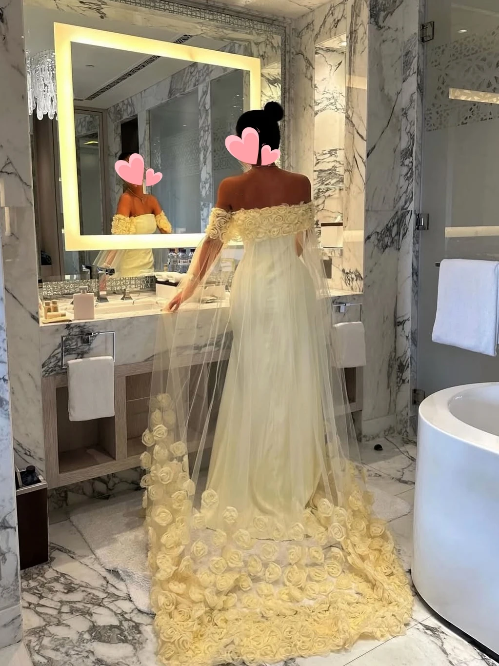 

Oisslec Prom Dress Elegant Vintage Sweet Yellow Flowers Lace Boat Neck Customized Formal Occasion Prom Dress Evening Party Gowns